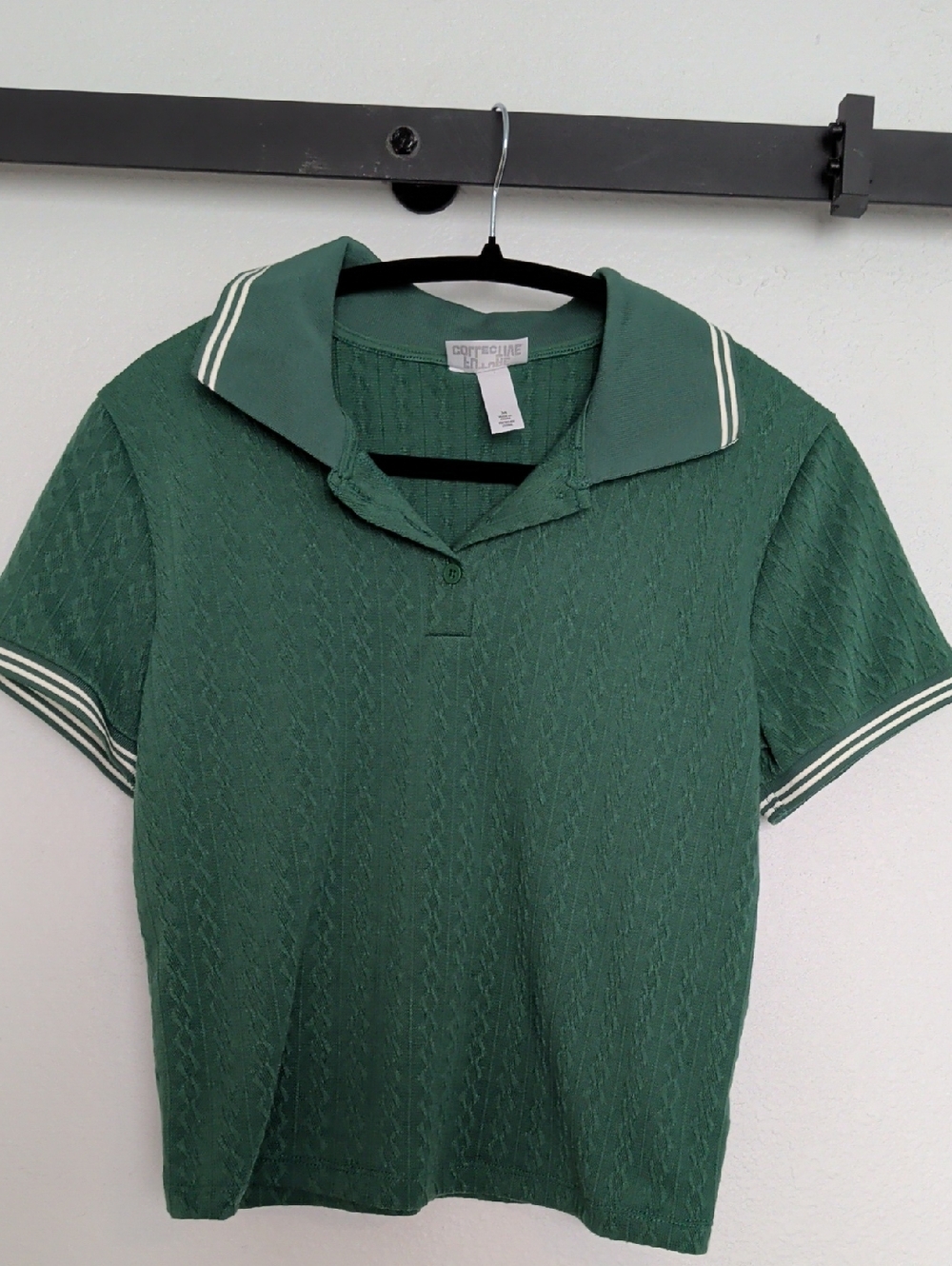 Women's Green Cable Polo